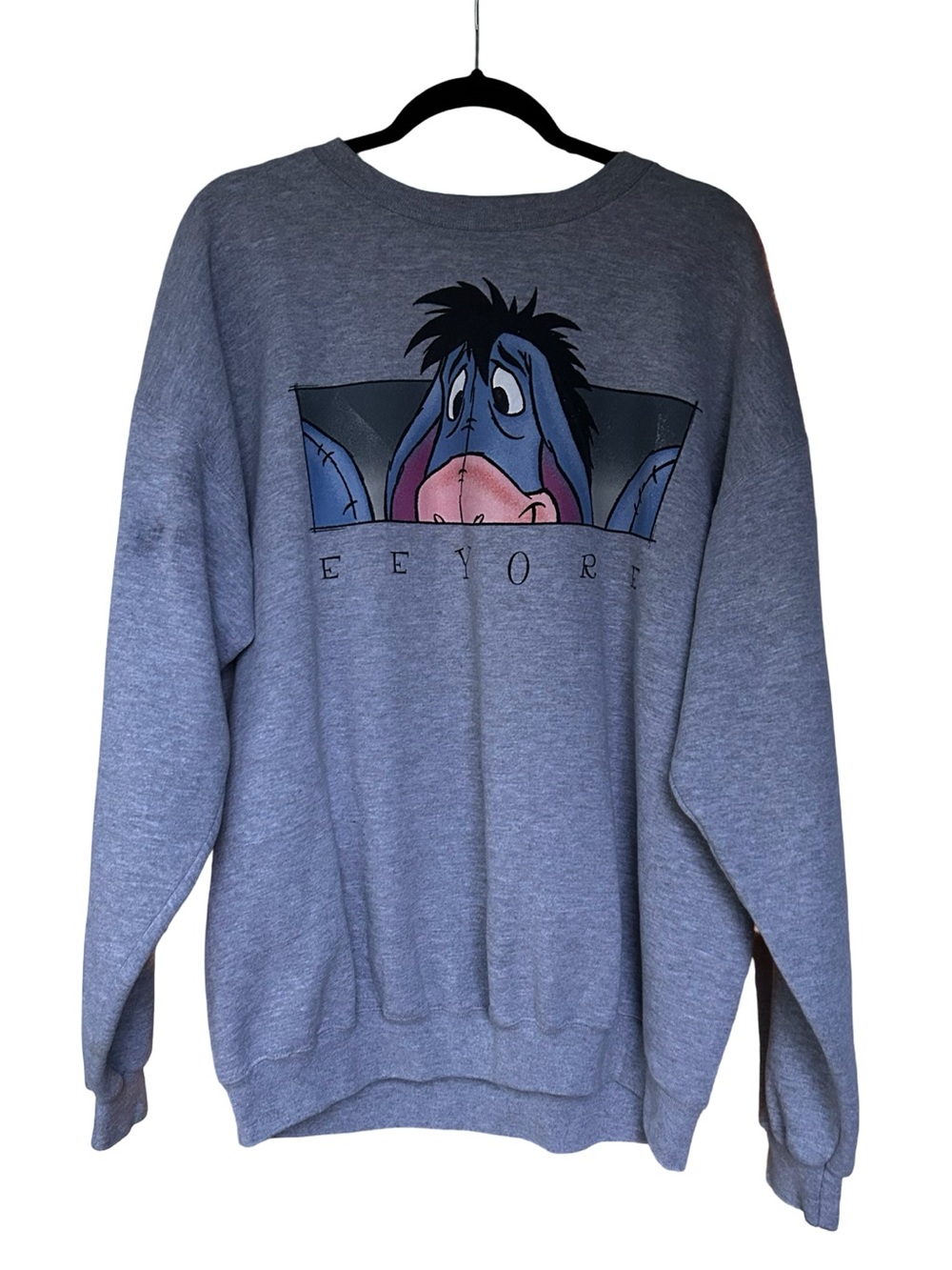 Vintage 90s Disney Store Eeyore Crewneck Sweatshirt XXL Made in USA Winnie Pooh